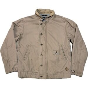 Paul Smith Jeans Mens Harrington Jacket Tan Khaki Full Zip Button Large L